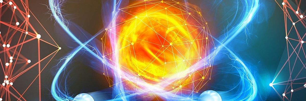 3D image illustrating nuclear fusion