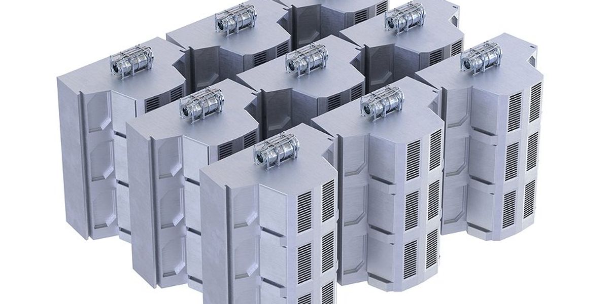 3D image of a solar powered battery pack.
