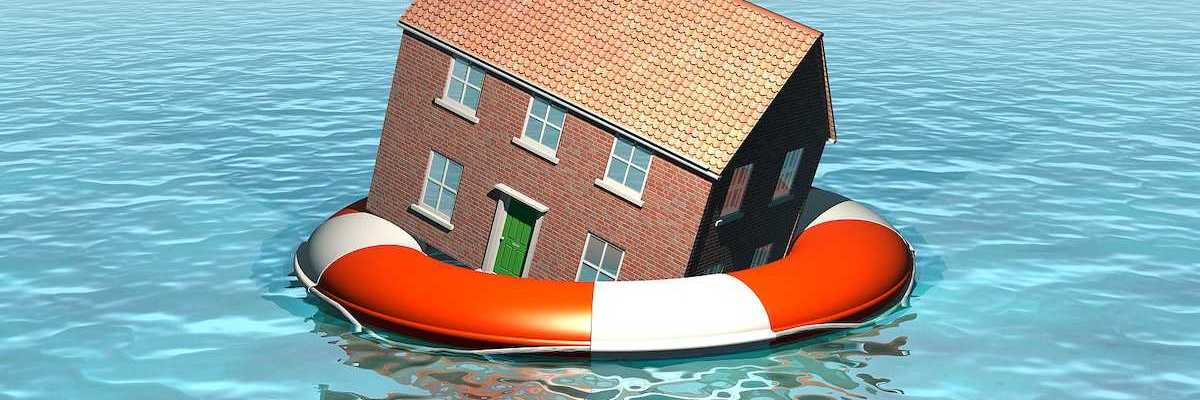 3D rendering of a house in a life preserver