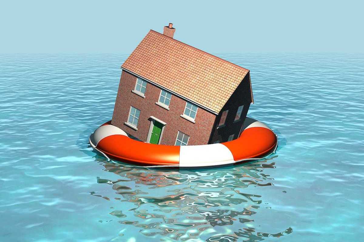 3D rendering of a house in a life preserver