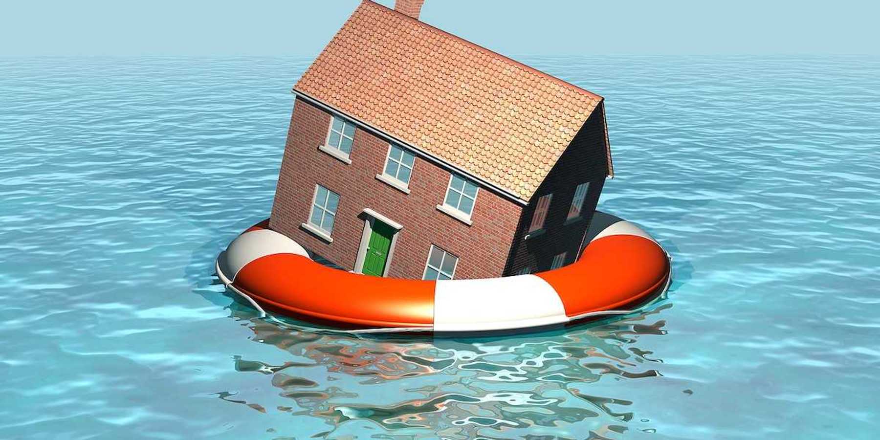 3D rendering of a house in a life preserver