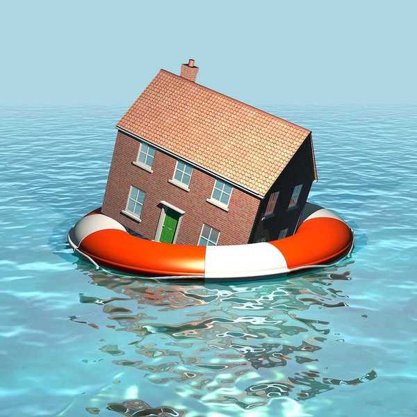 3D rendering of a house in a life preserver