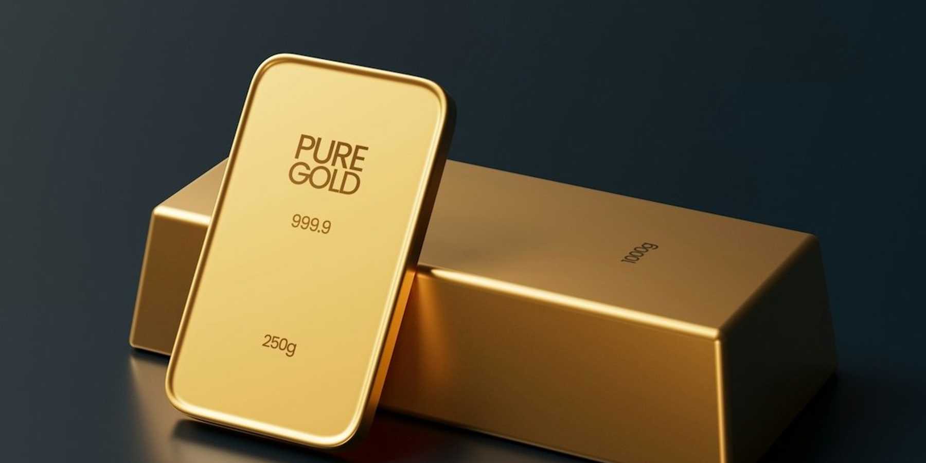 3D rendering of gold bars