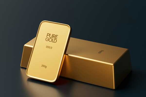 3D rendering of gold bars