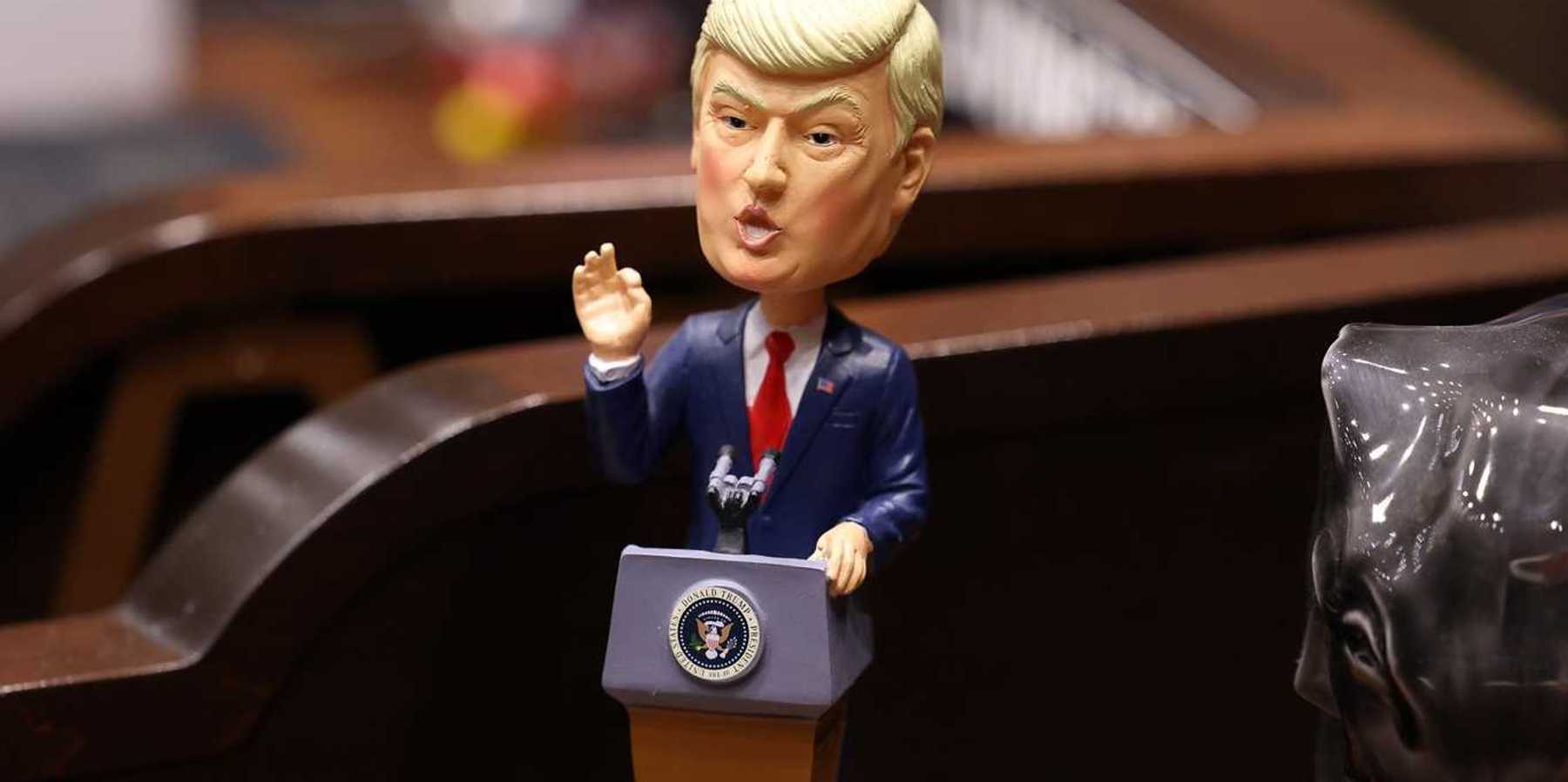 A bobblehead of President Donald Trump on the floor of the Arizona House of Representatives