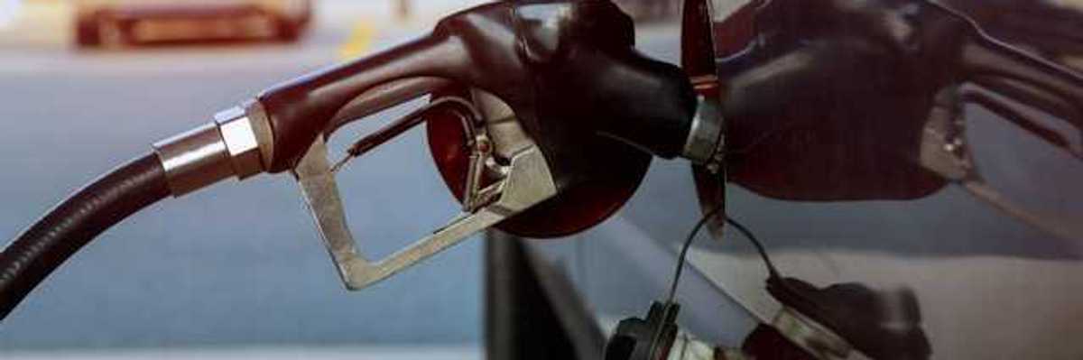 A car being filled with gas