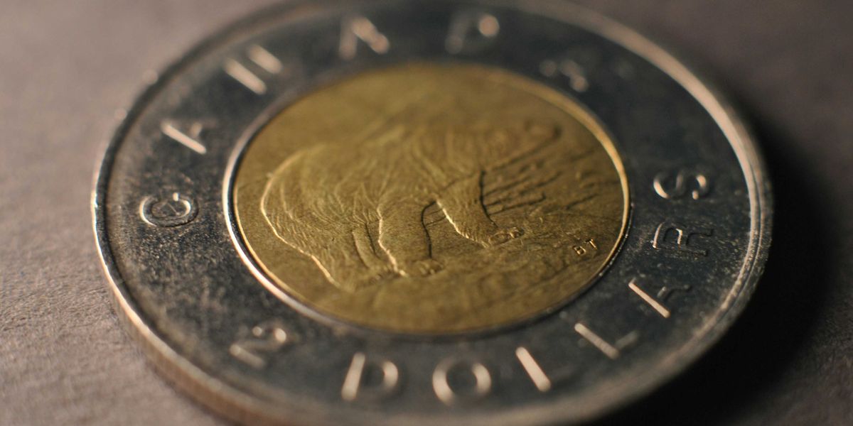 A close up of a coin on a table