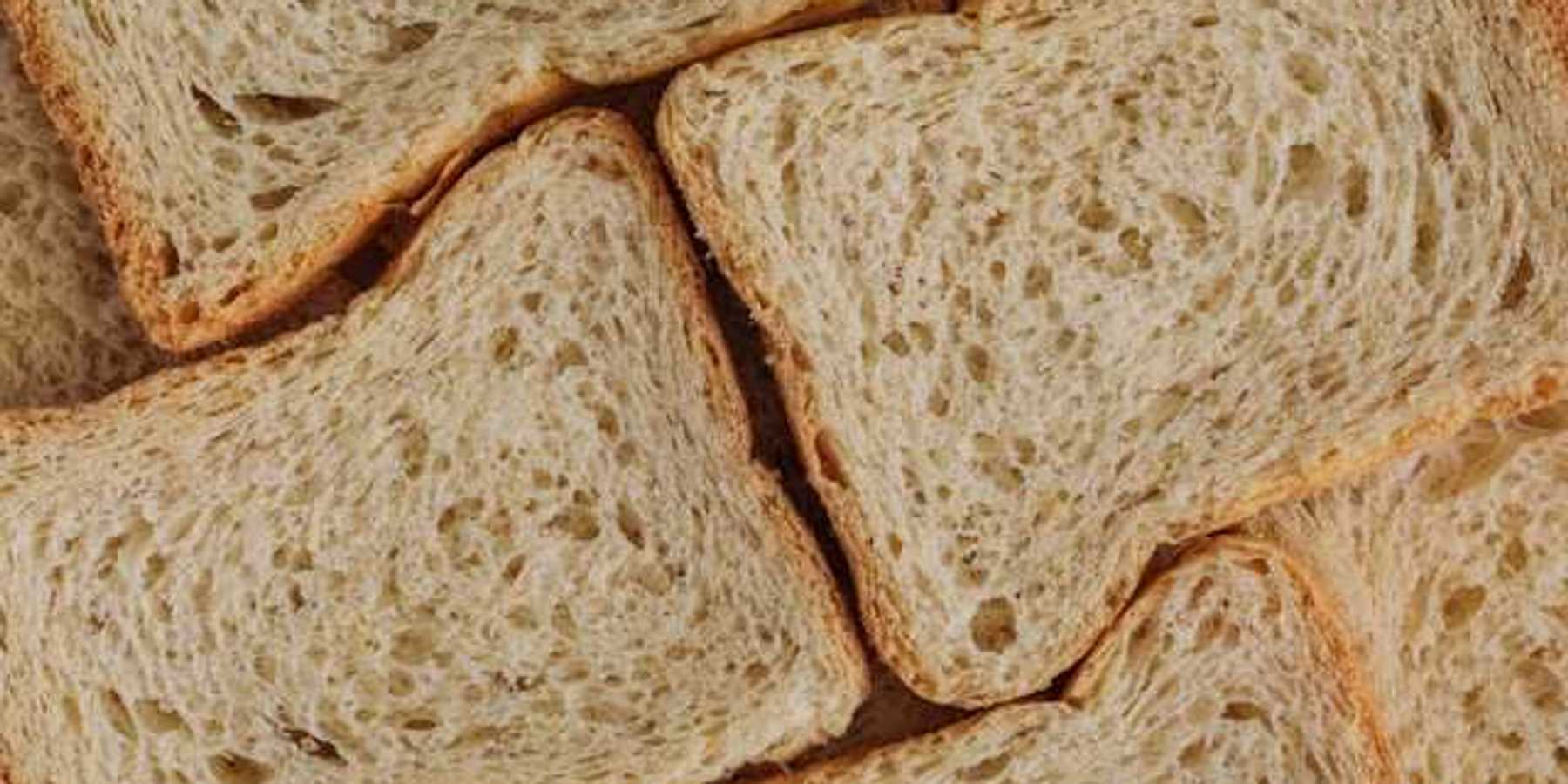 A closeup of pieces of wheat bread