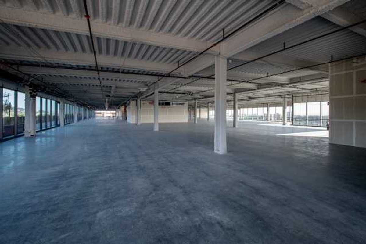 A concrete building interior