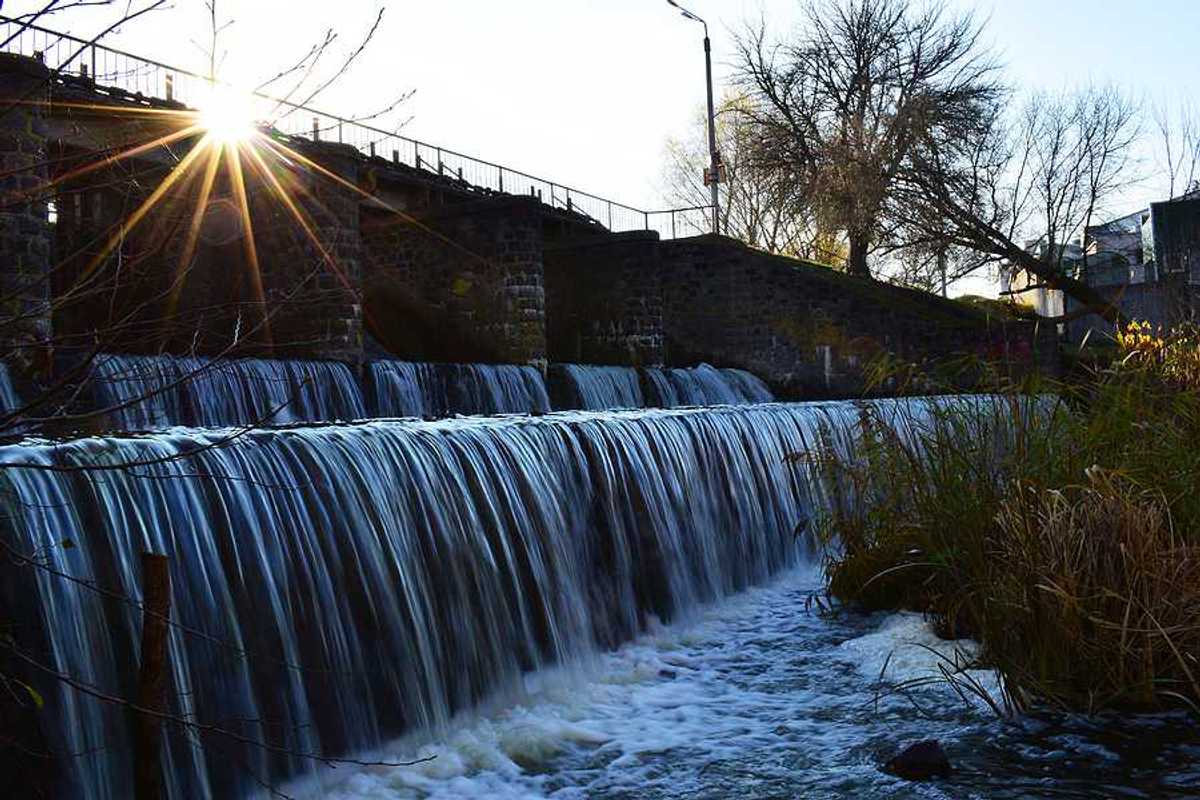 A dam allowing water to flow