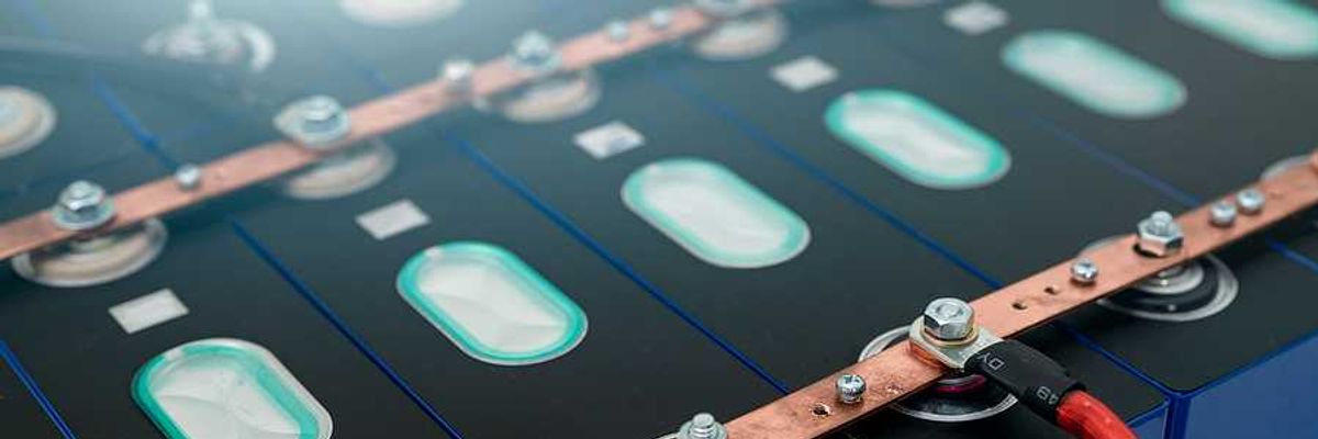 A lithium cell battery with wires attached to it