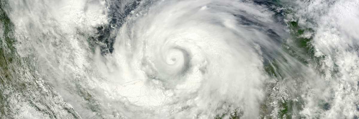 A picture of a hurricane from space