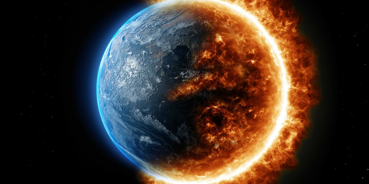 a picture of the earth in a ring of fire