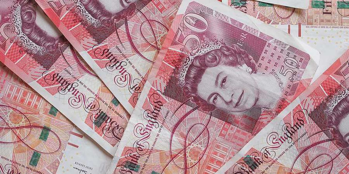 A pile of British pounds