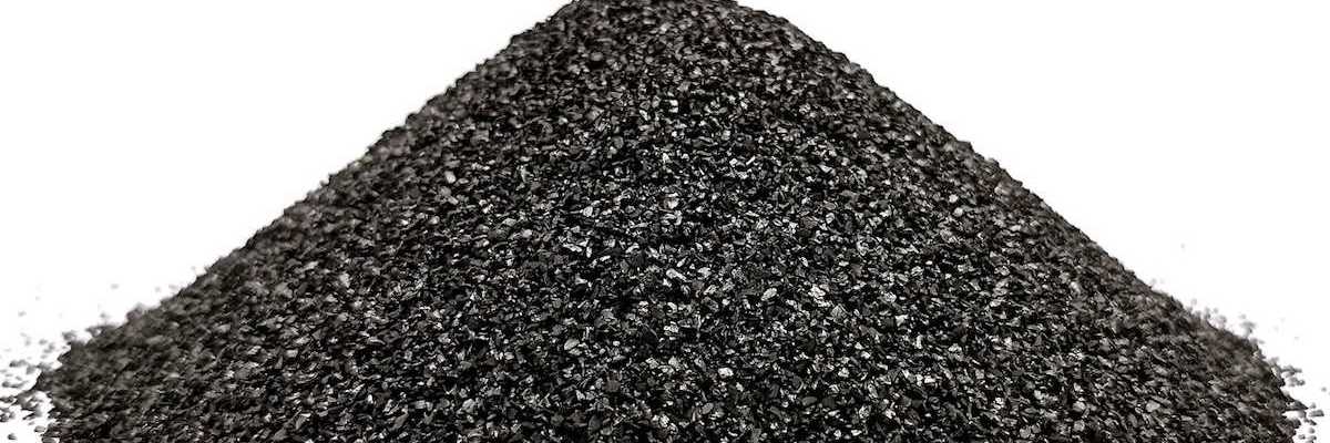 A pile of dark grey powder