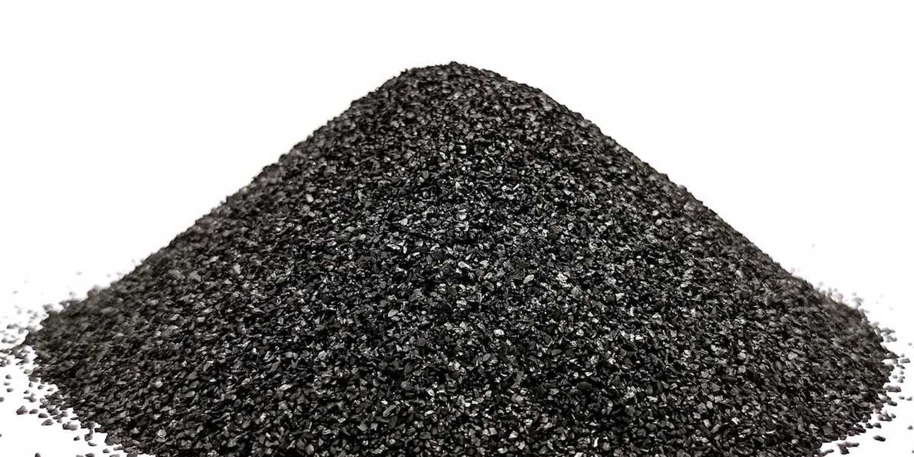A pile of dark grey powder