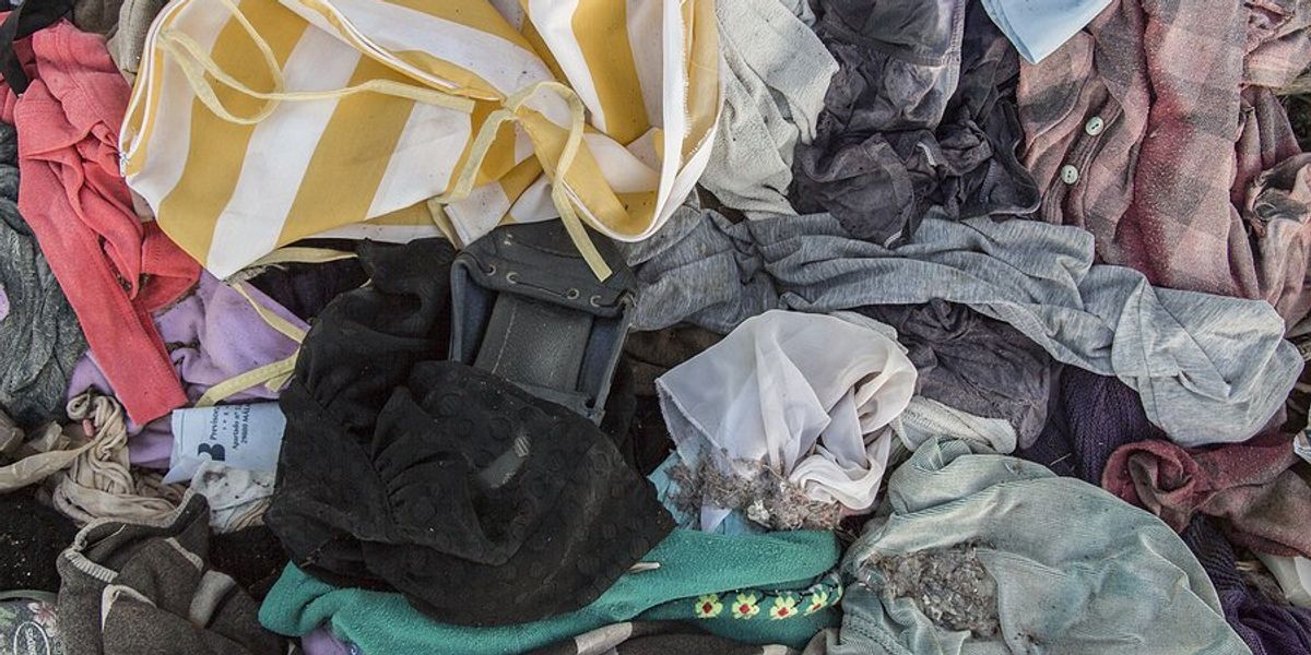 A pile of discarded clothing.