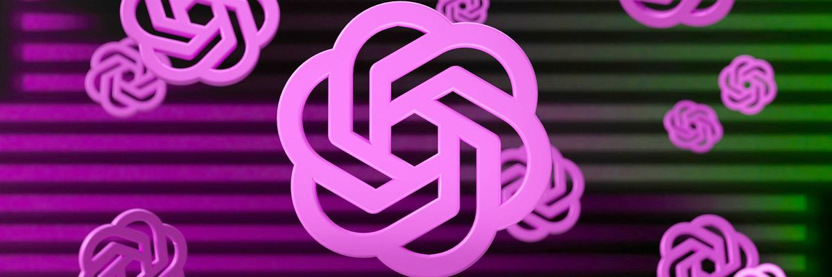 a purple and green background with intertwined circles