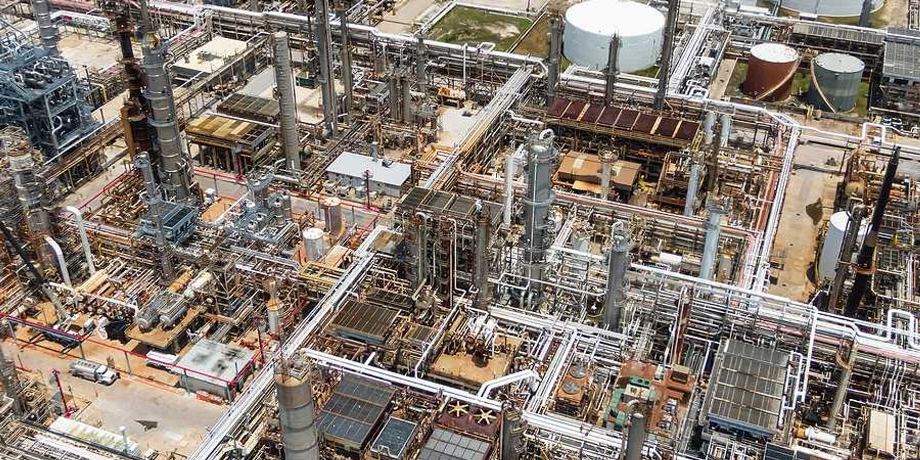 A refinery viewed from above