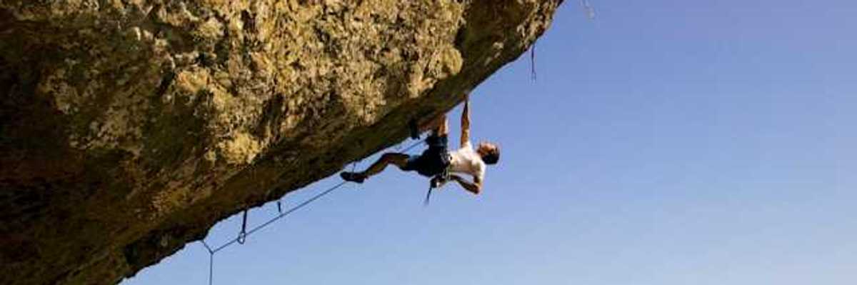 A rock climber on a rock face