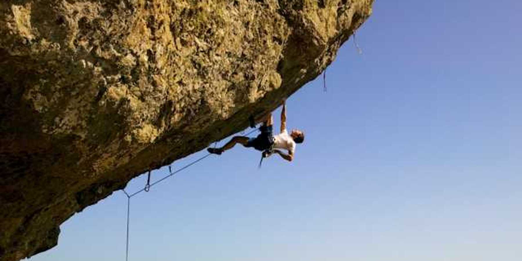 A rock climber on a rock face