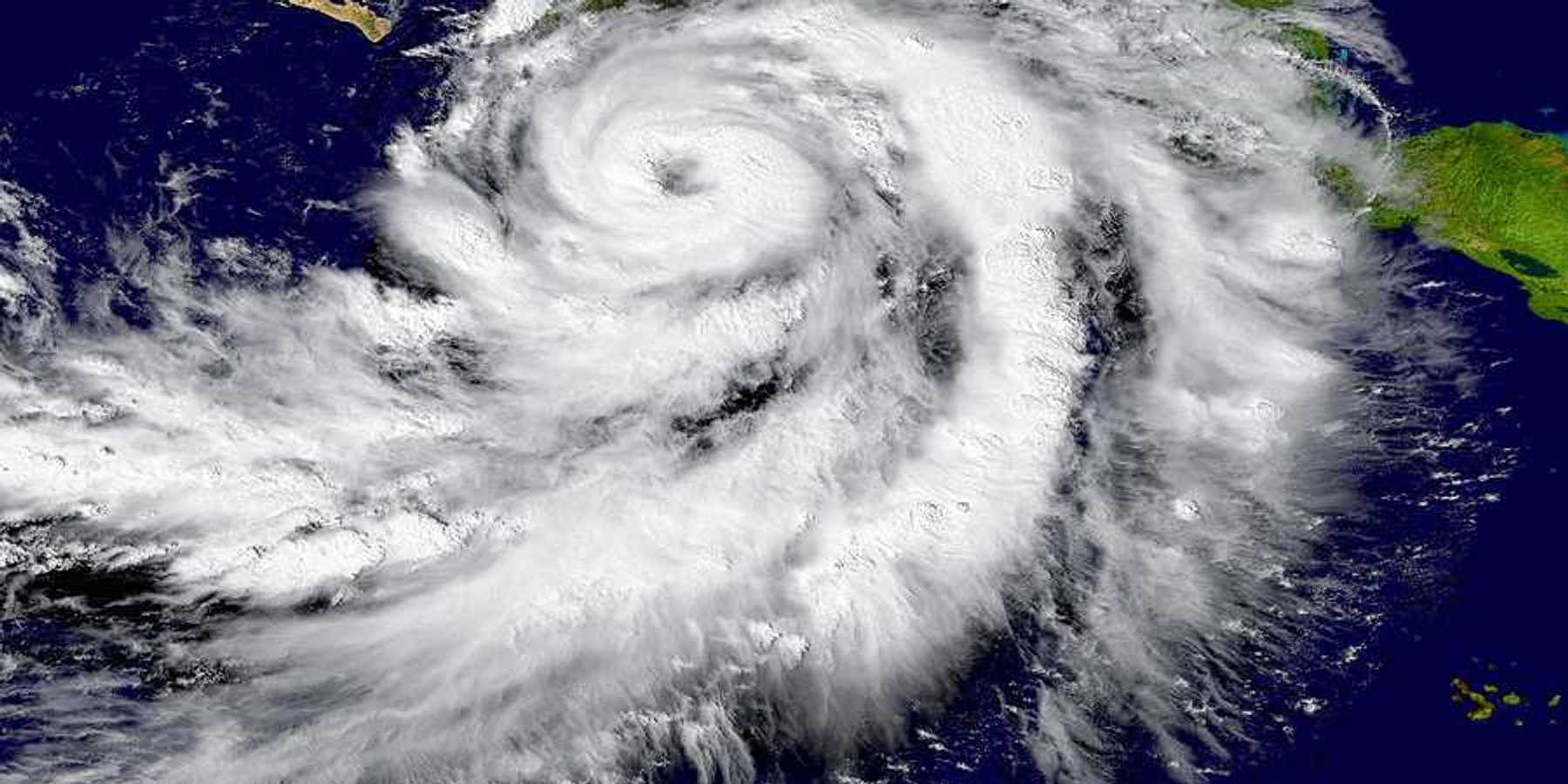 A satellite image of a hurricane heading for Central America