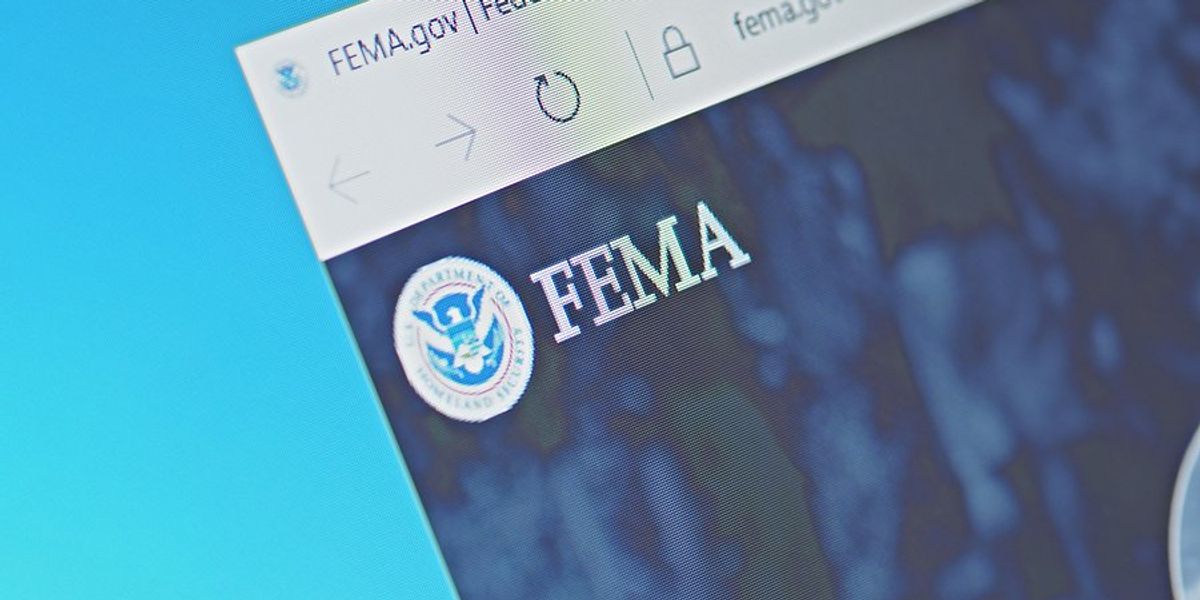 A screen closeup of the FEMA website.