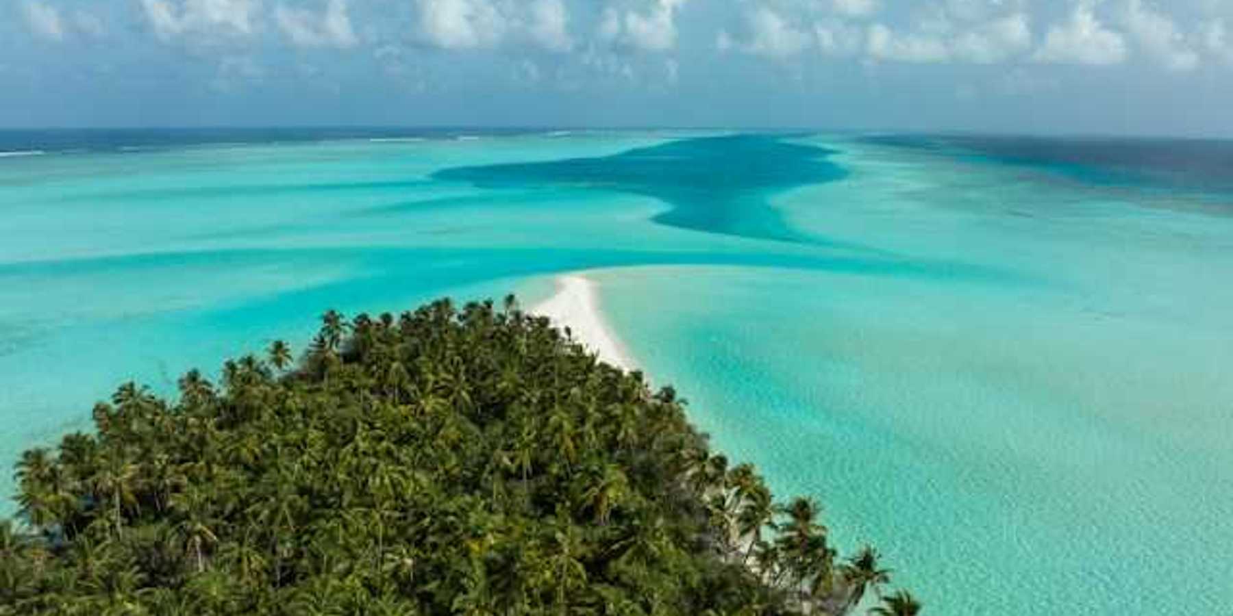 A small tropical island viewed from the air