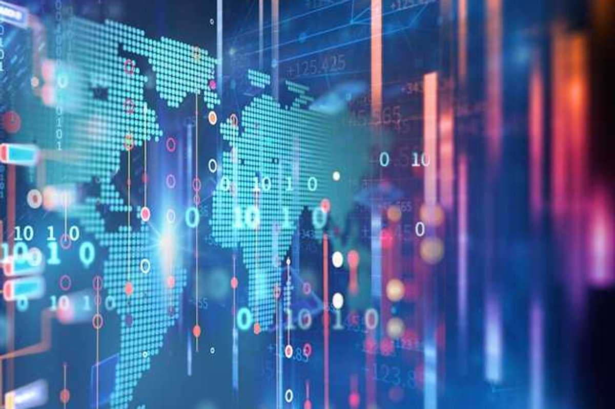 A view of a digital global map