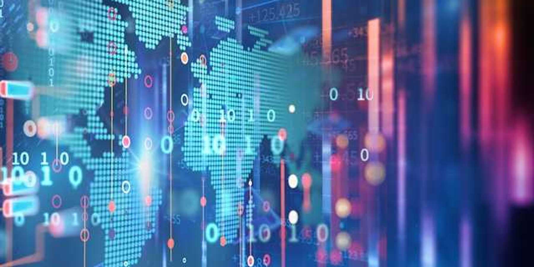 A view of a digital global map
