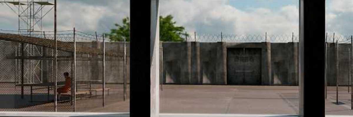 A view of a prison yard