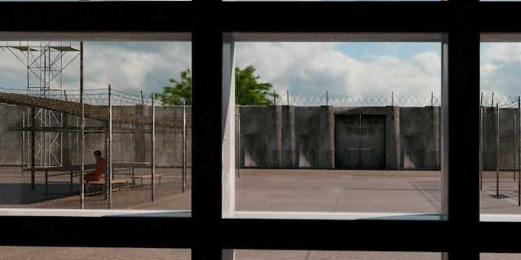 A view of a prison yard