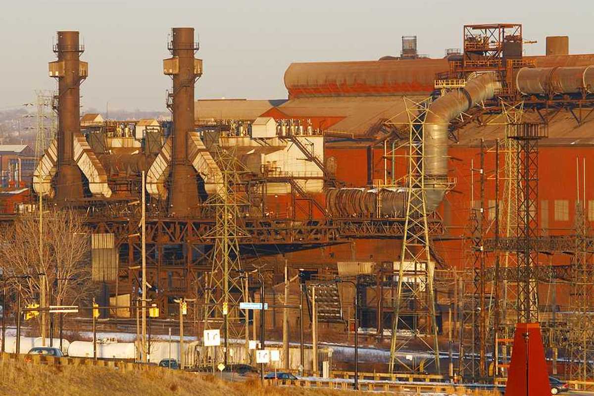 A view of a steel mill