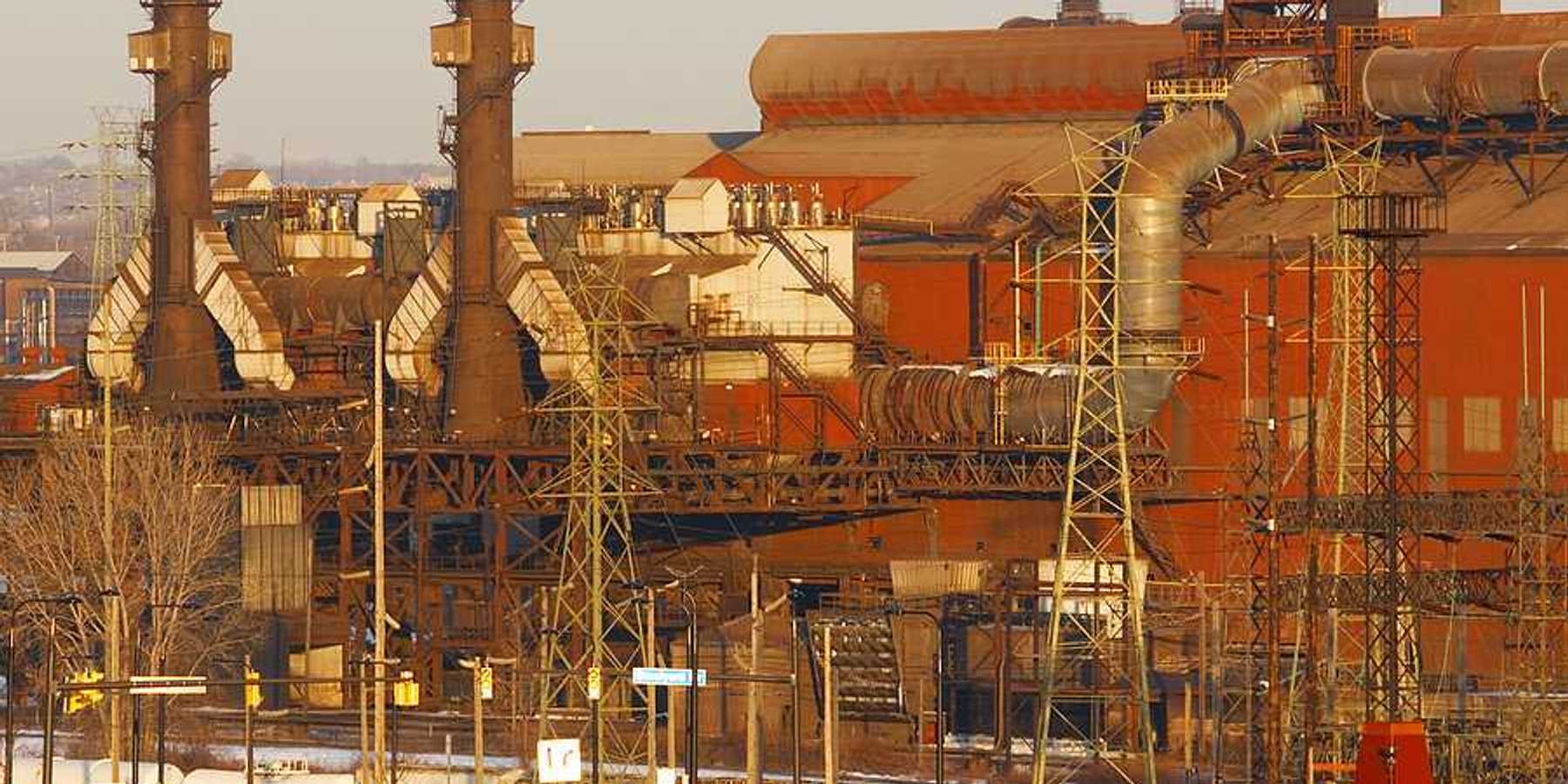 A view of a steel mill
