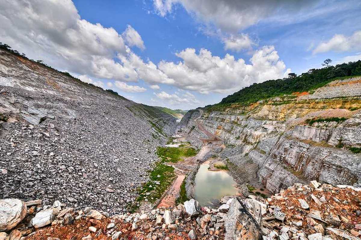 A view of an open pit mine