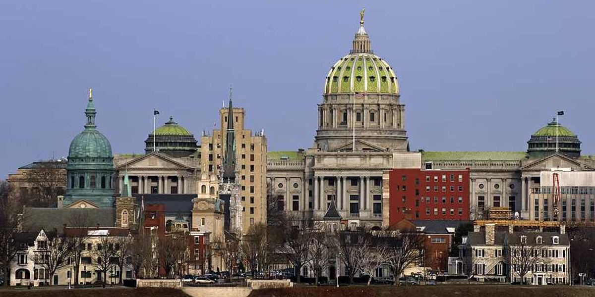 A view of Harrisburg PA from the water