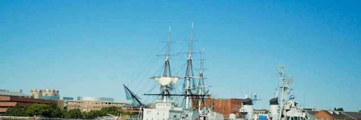 A view of Plymouth harbor in Massachusetts