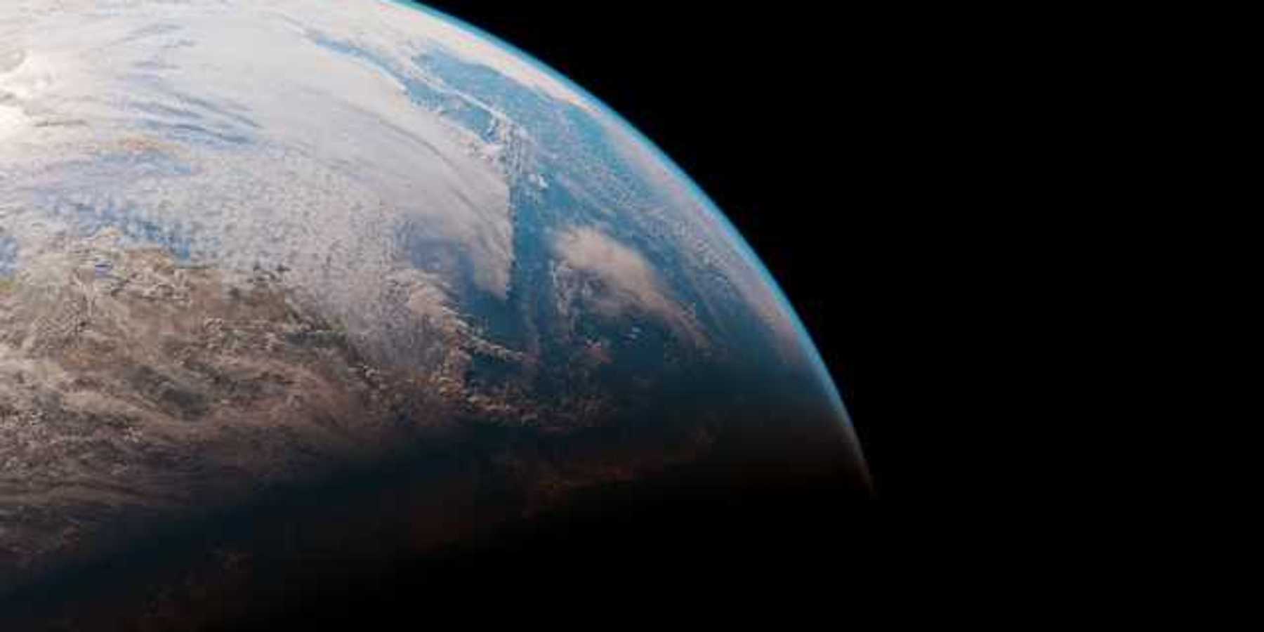 A view of the Earth on a black background
