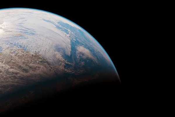 A view of the Earth on a black background