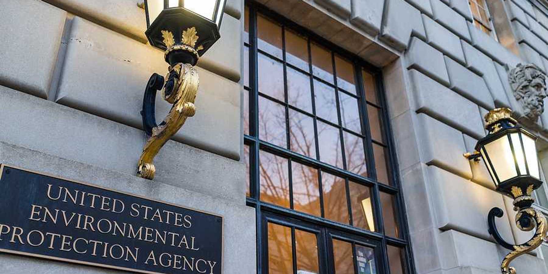 A view of the facade of the Environmental Protection Agency in Washington, DC