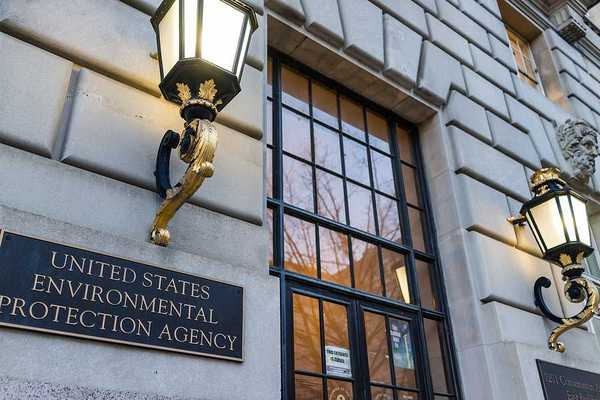 A view of the facade of the Environmental Protection Agency in Washington, DC
