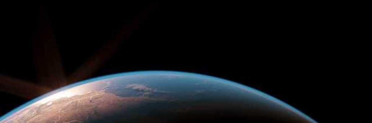 A view of the top portion of the earth from space