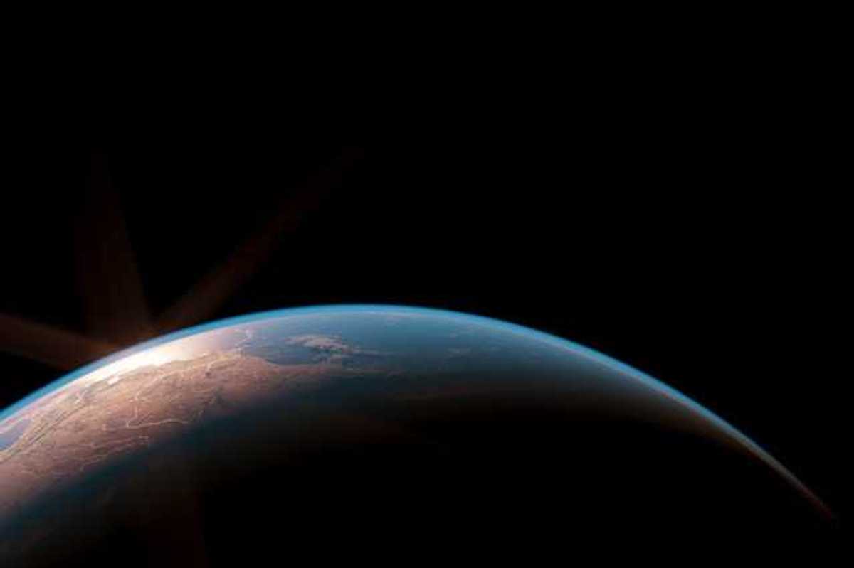A view of the top portion of the earth from space