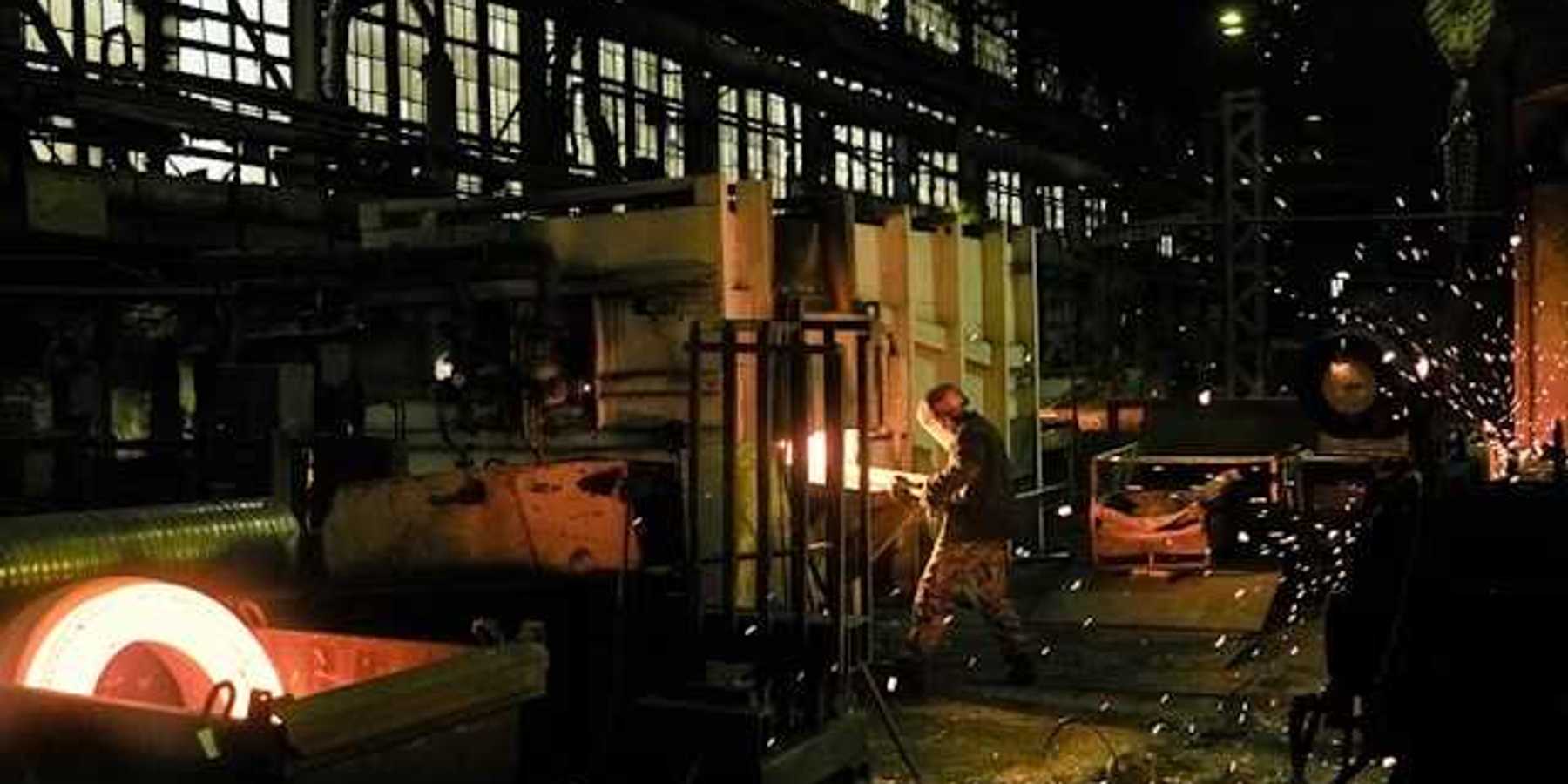 A worker at a steel plant