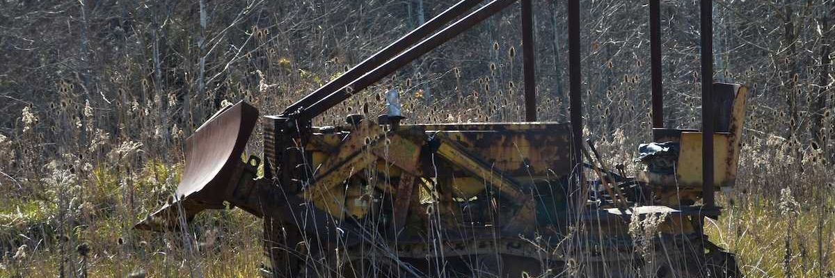 abandoned bulldozer