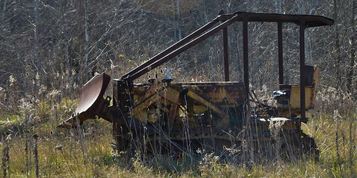 abandoned bulldozer