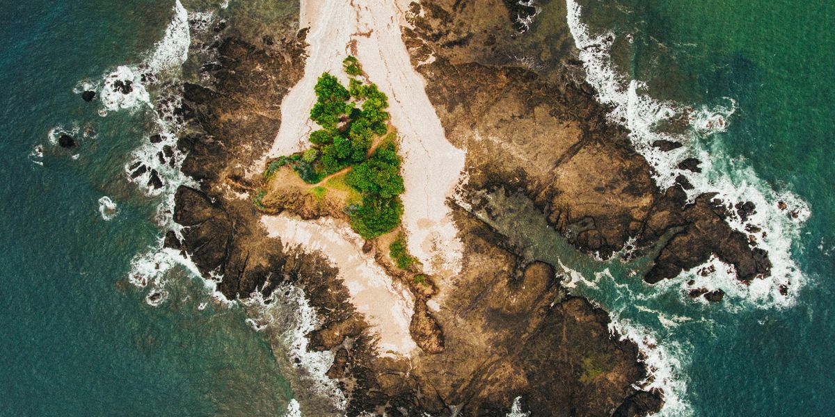 Aerial view photography of an island.