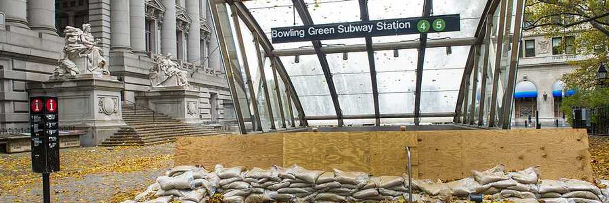 All subway system in New York closed as a result of of Hurricane Sandy on October 29 2012