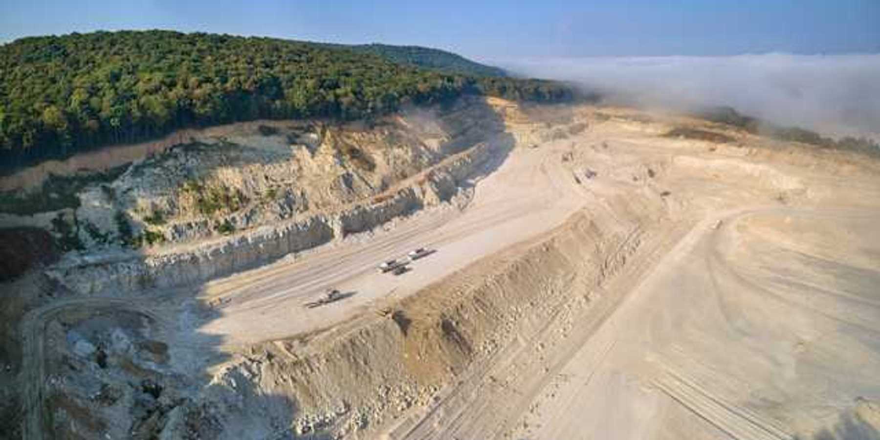 An aerial view of a nickel mining operation