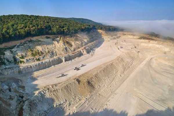 An aerial view of a nickel mining operation